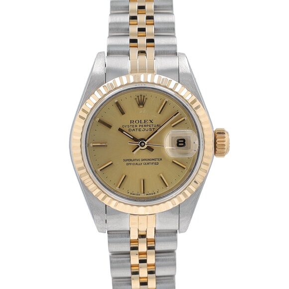 Rolex Datejust  69173 26mm Champagne Index Dial Fluted Bezel Jubilee Band - Picture 1 of 9